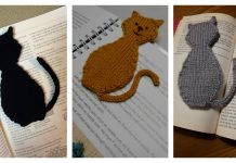 Cat Silhouette Bookmark Free Knitting Pattern