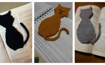 Cat Silhouette Bookmark Free Knitting Pattern