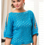 Cold Shoulder Pullover Sweater Free Knitting Pattern