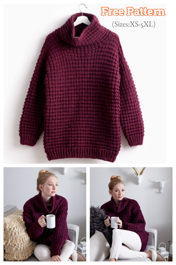 Easy Pullover Sweater Free Knitting Pattern and Video Tutorial