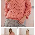 Lace Cold Shoulder Pullover Free Knitting Pattern
