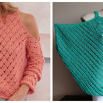 Lace Cold Shoulder Pullover Free Knitting Pattern