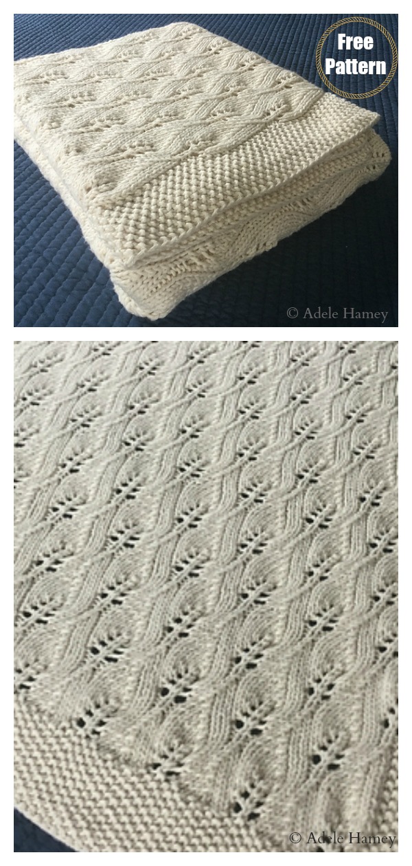 Lace Leafy Baby Blanket Free Knitting Pattern