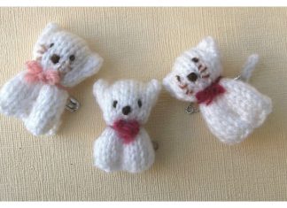 Mini Bear and Cat Free Knitting Pattern