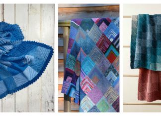 Mitered Corner Blanket Free Knitting Pattern