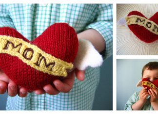 Winged Heart Pillow Softie Free Knitting Pattern