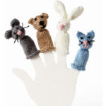 Bear Bunny Cat Mouse Finger Puppets free Knitting Pattern