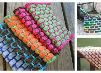Brick Stitch Dishcloth Free Knitting Pattern