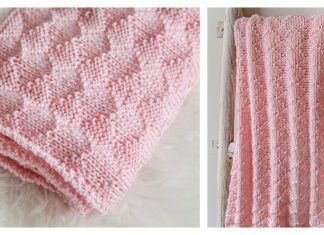 Diamonds and Purls Baby Blanket Free Knitting Pattern