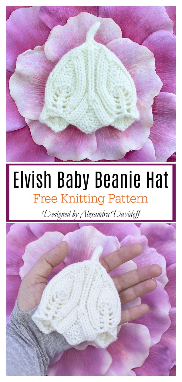 Elvish Baby Beanie Hat Free Knitting Pattern