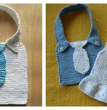 Manly Baby Bib Free Knitting Pattern