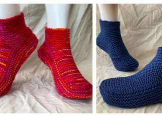 Simple Garter Stitch Slippers Free knitting Pattern