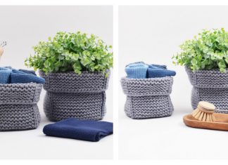 Square Basket Free Knitting Pattern