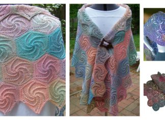 Swirl Hexagons Shawl Knitting Pattern and Video Tutorial