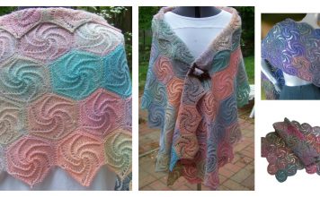 Swirl Hexagons Shawl Knitting Pattern and Video Tutorial