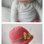 Bucket Style Baby Hat with Butterfly Knitting Pattern