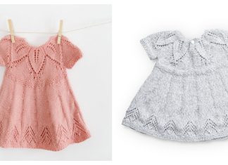 Fairy Leaves Baby Dress Free Knitting Pattern