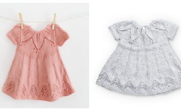 Fairy Leaves Baby Dress Free Knitting Pattern