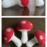 Knitted Mushroom Baby Rattle Soft Toy
