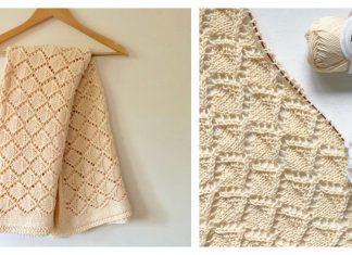Lacy Diamonds Baby Blanket Free Knitting Pattern and Video Tutorial