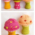 Mushroom Baby Rattle Soft Toy Free Knitting Pattern