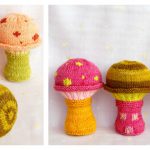 Mushroom Baby Rattle Soft Toy Free Knitting Pattern