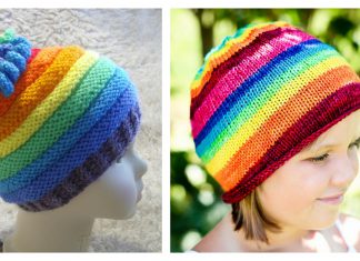 Rainbow Hat Free Knitting Pattern