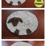 Sheep Coaster Free Knitting Pattern