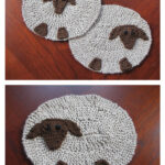 Sheep Coaster Free Knitting Pattern