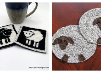 Sheep Coaster Free Knitting Pattern