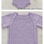 Cable Detail Baby Romper Free Knitting Pattern