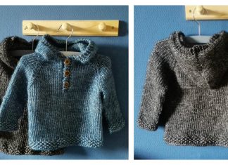 Baby Hooded Pullover Free Knitting Pattern