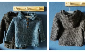 Baby Hooded Pullover Free Knitting Pattern