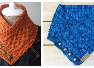Celtic Cable Button Cowl Free Knitting Pattern