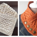 Celtic Cable Button Cowl Free Knitting Pattern