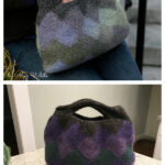 Felted Entrelac Clutch Bag Free Knitting Pattern