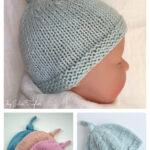 Top Knot Baby Hat Free Knitting Pattern