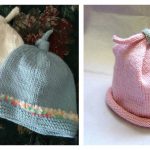 Top Knot Baby Hat Free Knitting Pattern