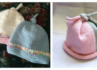 Top Knot Baby Hat Free Knitting Pattern