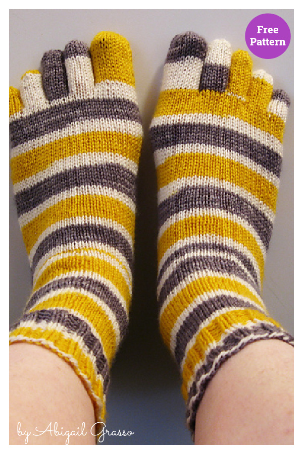 Basic Toe Sock Free Knitting Pattern
