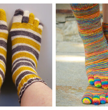 Basic Toe Socks Free Knitting Pattern