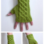 Celtic Cable Fingerless Gloves Free Knitting Pattern