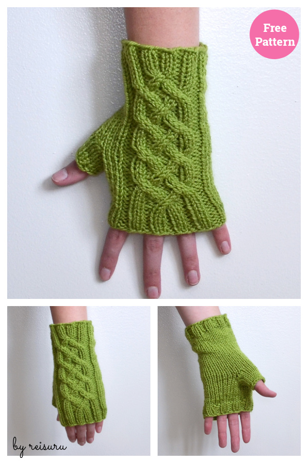 Celtic Cable Fingerless Gloves Free Knitting Pattern