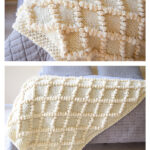 Diamond and Bobble Throw Free Knitting Pattern and Video Tutorial