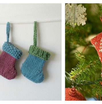 Mini Christmas Stocking Free Knitting Pattern