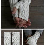 Traveling Cable Hand Warmers Celtic Cable Fingerless Gloves Free Knitting Pattern
