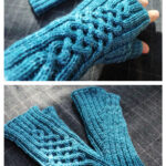 Vivid Mitts Celtic Cable Fingerless Gloves Knitting Pattern