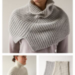 Converging Lines Asymmetrical Ribbed Cowl Free Knitting Pattern