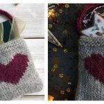 Heart Gift Bag Free Knitting Pattern