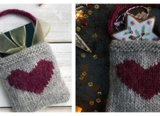 Heart Gift Bag Free Knitting Pattern